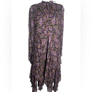 NWT Polo Ralph Lauren size 6 stunning purple and black floral dress PERFECT 💜